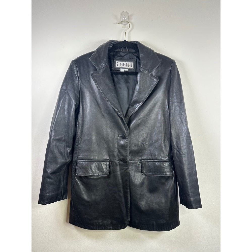 Siena Studio Vintage‎ Genuine Leather Button Front Jacket Size 6